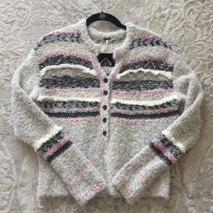 Free People Alpaca Grey Henley Sweater